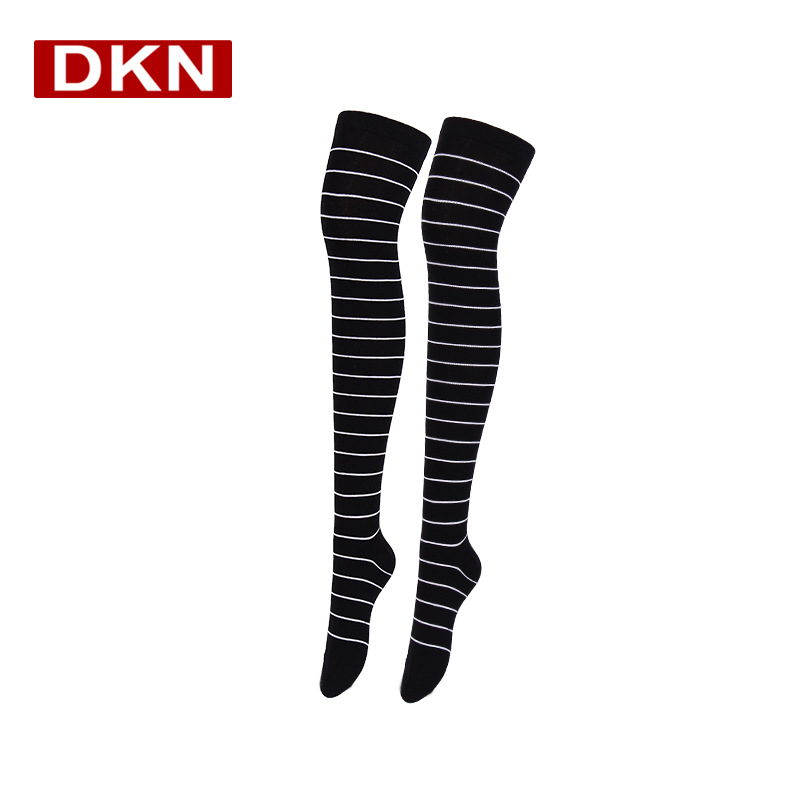 DANKENA Autumn Winter Ladies Socks White Personality Combed Cotton Long Stockings Thigh High Socks